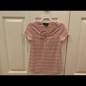 Pink and white striped shirt